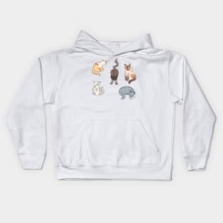 Cute Cat Sketch Pattern Kids Hoodie